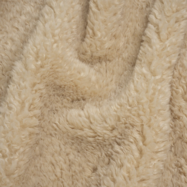 Recycled Polyester Shaggy Poodle Faux Fur - Ecru