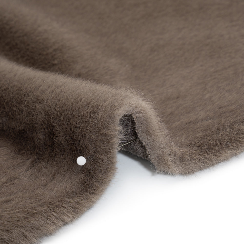 Plush Short Pile Recycled Polyester Faux Fur - Dusty Brown