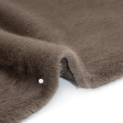 Plush Short Pile Recycled Polyester Faux Fur - Dusty Brown