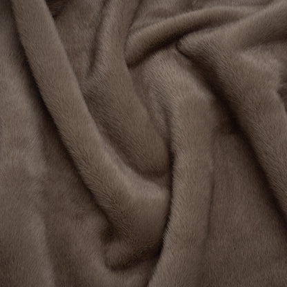 Plush Short Pile Recycled Polyester Faux Fur - Dusty Brown