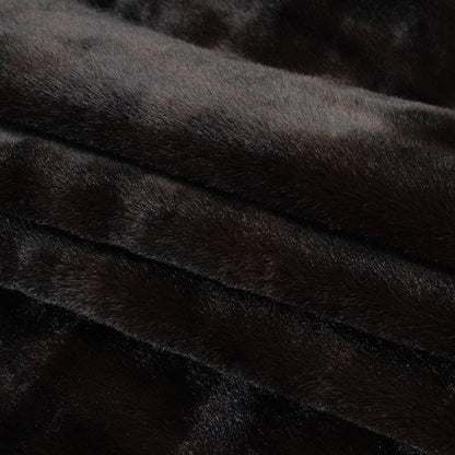 Plush Short Pile Recycled Polyester Faux Fur - Dark Chocolate Brown