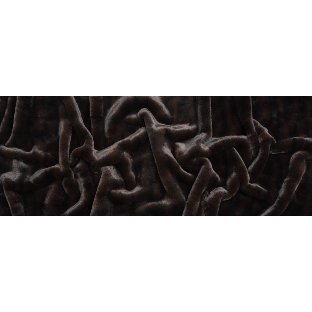 Plush Short Pile Recycled Polyester Faux Fur - Dark Chocolate Brown