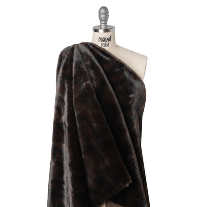 Plush Short Pile Recycled Polyester Faux Fur - Dark Chocolate Brown