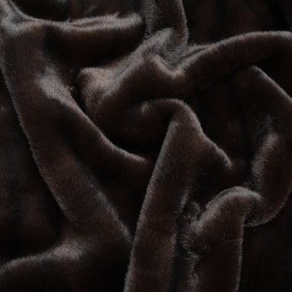 Plush Short Pile Recycled Polyester Faux Fur - Dark Chocolate Brown