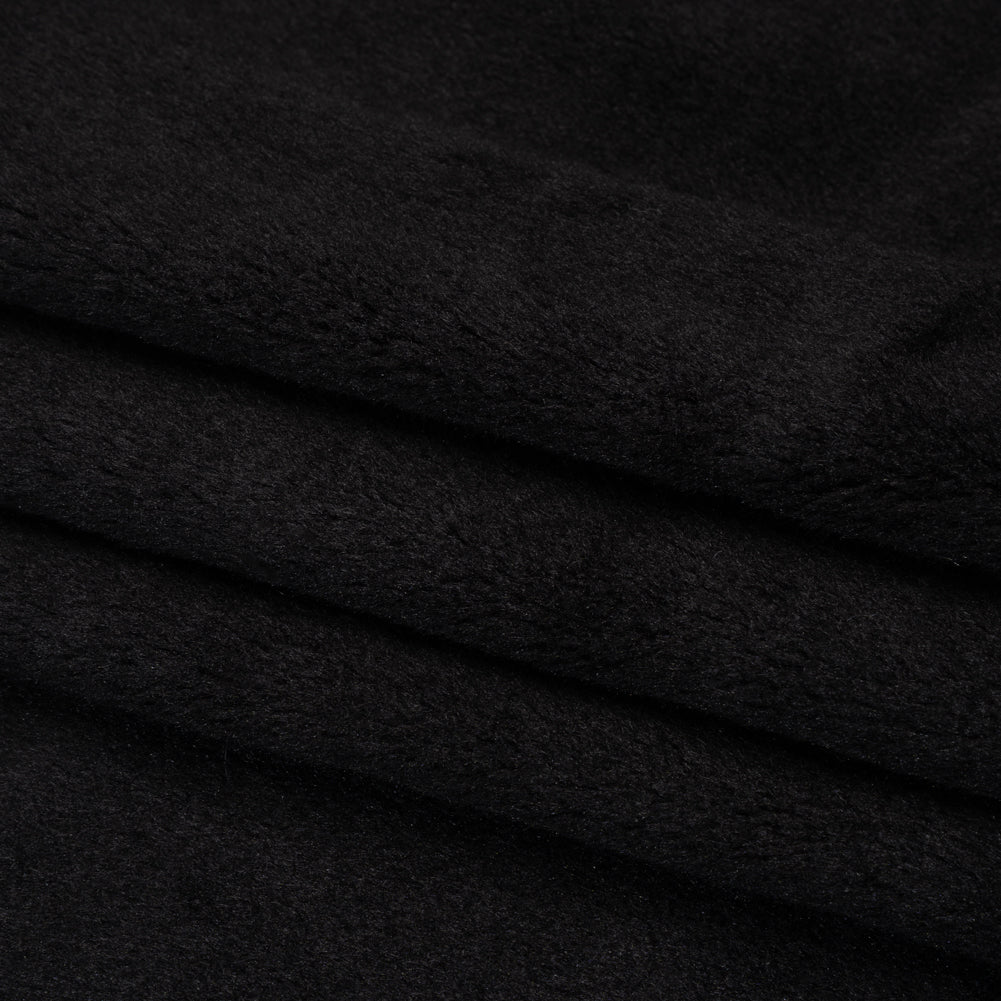 Super Short Pile Wool Blend Faux Sherling - Black