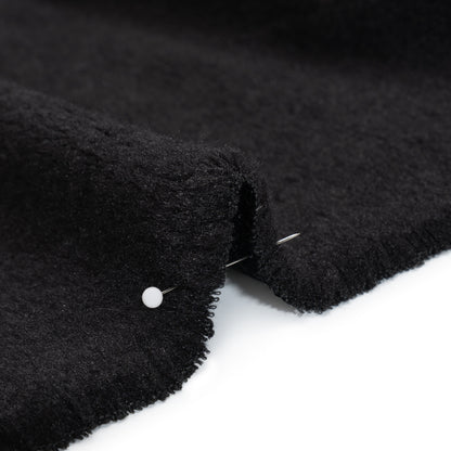 Super Short Pile Wool Blend Faux Sherling - Black