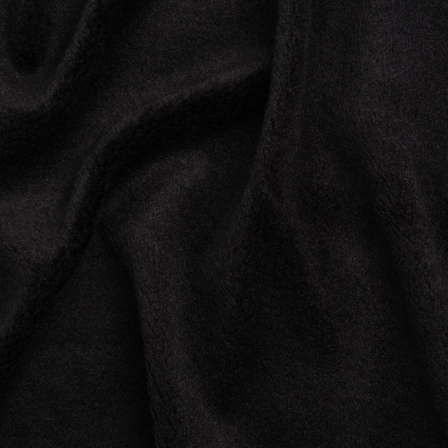 Super Short Pile Wool Blend Faux Sherling - Black