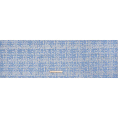Super Short Pile Patterned Faux Fur - Sky Blue and White Geometric
