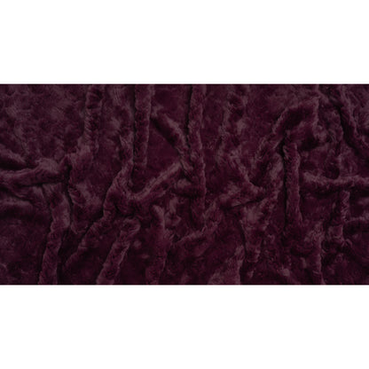 Textured Medium Pile Recycled Polyester Faux Fur - Port Wine Red