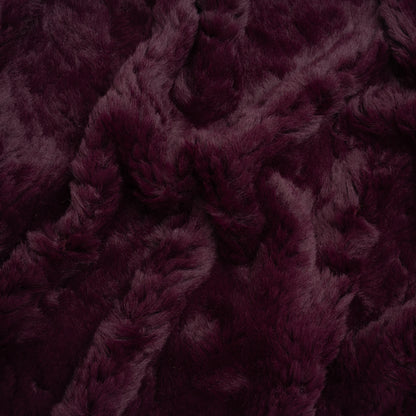 Textured Medium Pile Recycled Polyester Faux Fur - Port Wine Red