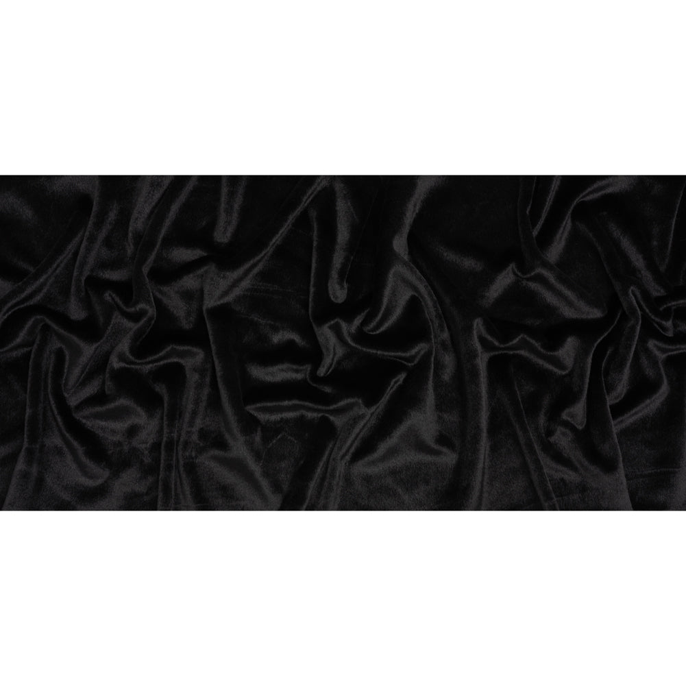 Plush Short Pile Recycled Polyester Faux Fur - Black - Full