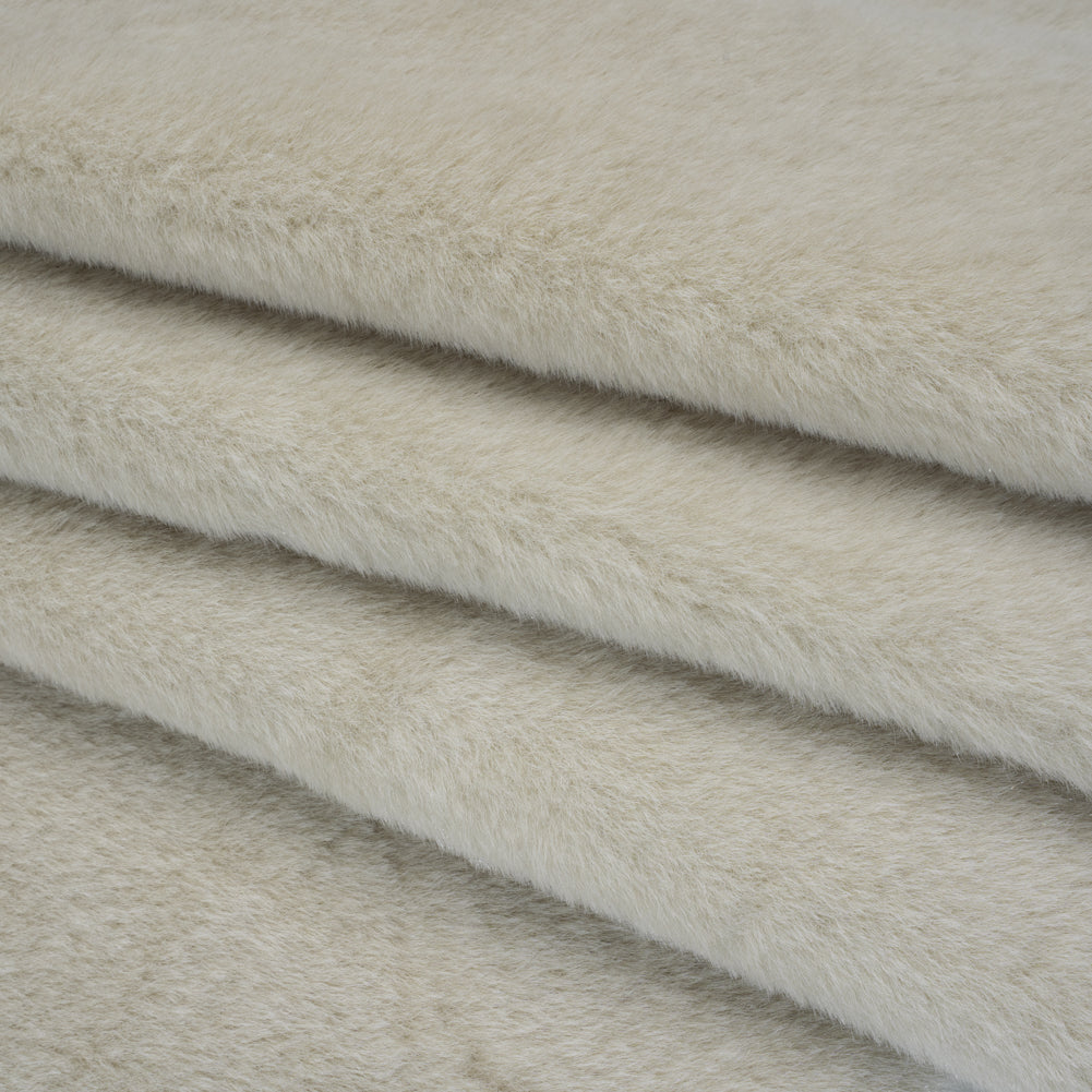 Plush Short Pile Recycled Polyester Faux Fur - Off White