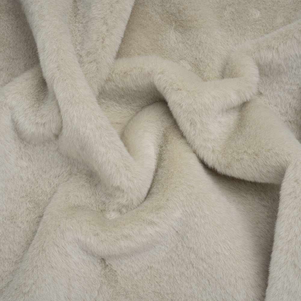 Plush Short Pile Recycled Polyester Faux Fur - Off White