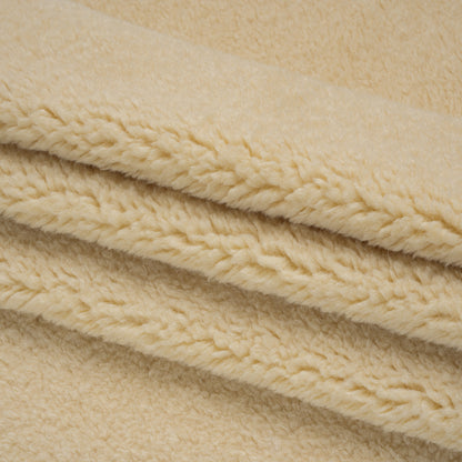 Recycled Polyester Faux Sherling Fur - Ecru