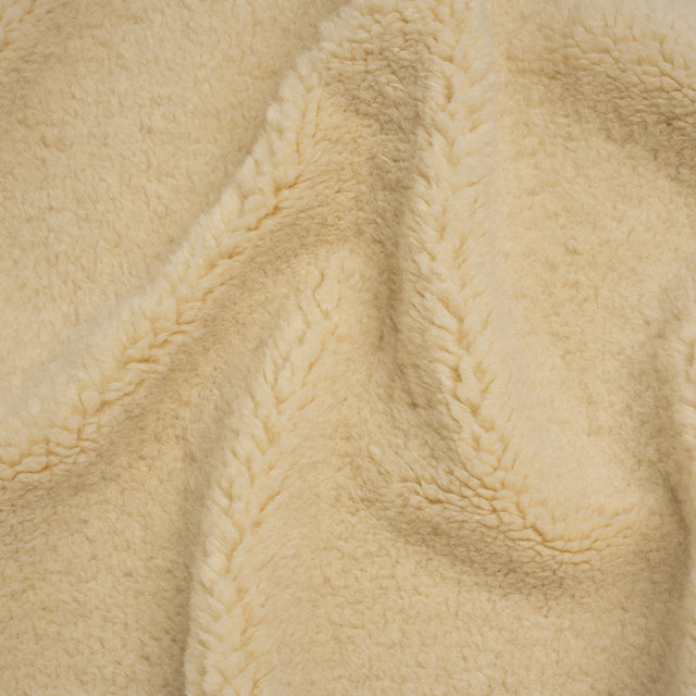 Recycled Polyester Faux Sherling Fur - Ecru