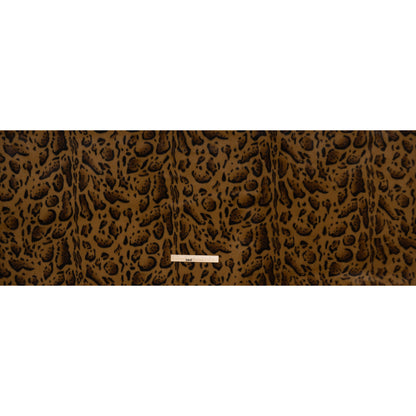 Plush Short Pile Recycled Polyester Faux Fur - Tan, Brown and Black Animal Spots Print Full