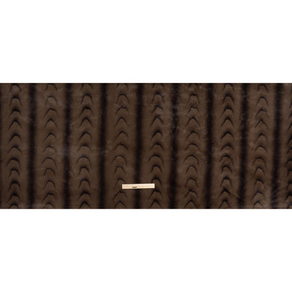Plush Short Pile Recycled Polyester Faux Fur - Light Brown and Black Woodgrain Print