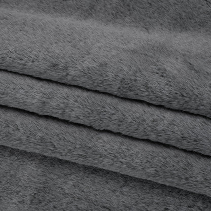 Two-Tone Short Pile Recycled Polyester Faux Fur - Black and Gray
