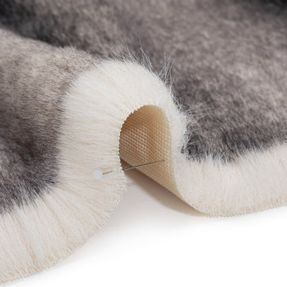 Plush Two-Tone Medium Pile Recycled Polyester Faux Fur - Ivory and Gray
