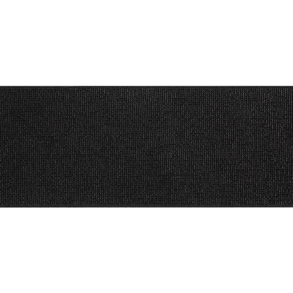 Metallic Elastic Trim Made in Italy - 2.125" - Black on Black