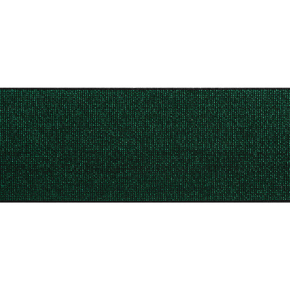 Metallic Elastic Trim Made in Italy - 2.125" - Kelly Green on Black