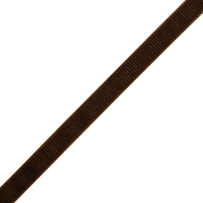 Grosgrain Ribbed Velvet Ribbon Trim Made in Italy - 0.375" - Brown