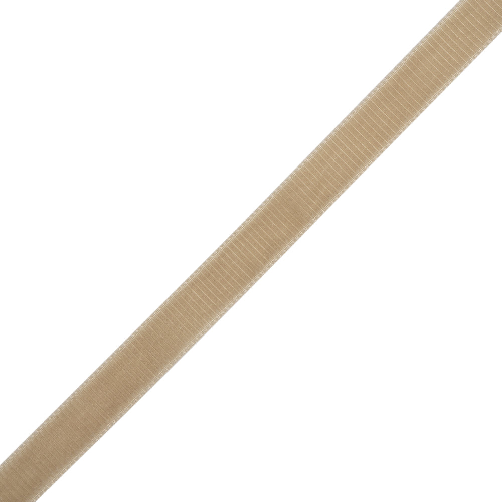 Grosgrain Ribbed Velvet Ribbon Trim Made in Italy - 0.375" - Beige