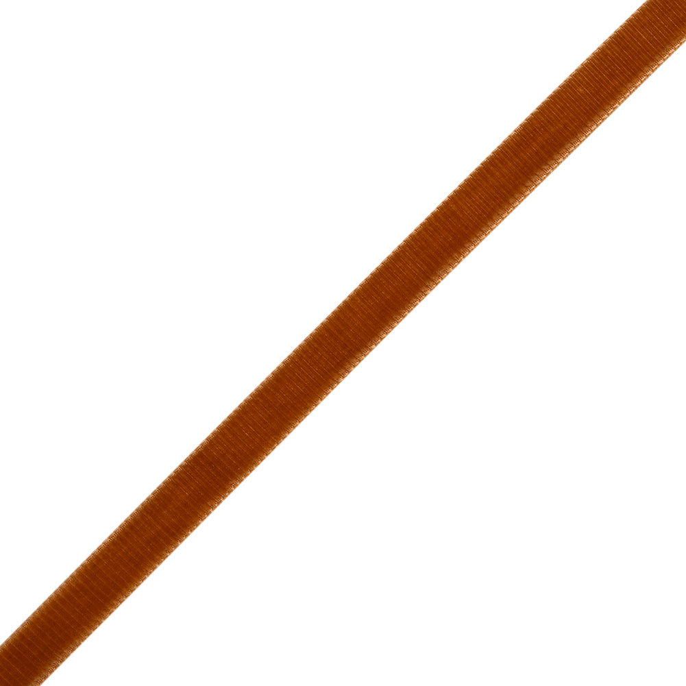 Grosgrain Ribbed Velvet Ribbon Trim Made in Italy - 0.375" - Rust