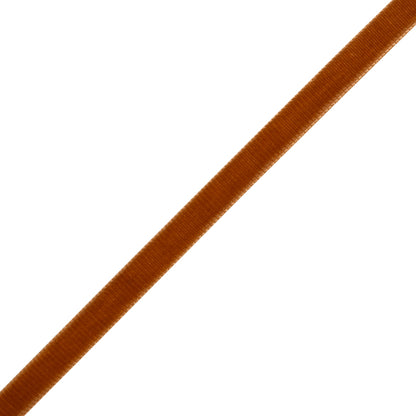 Grosgrain Ribbed Velvet Ribbon Trim Made in Italy - 0.375" - Rust