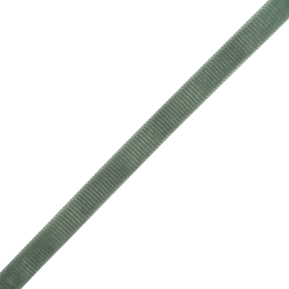 Grosgrain Ribbed Velvet Ribbon Trim Made in Italy - 0.375" - Light Green