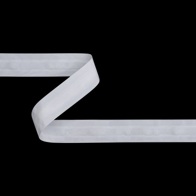 Velvet Stripe Woven Ribbon Trim Made in Italy - 0.75" - White