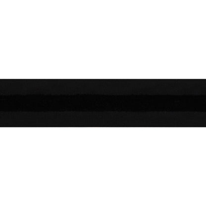 Velvet Stripe Woven Ribbon Trim Made in Italy - 0.75" - Black