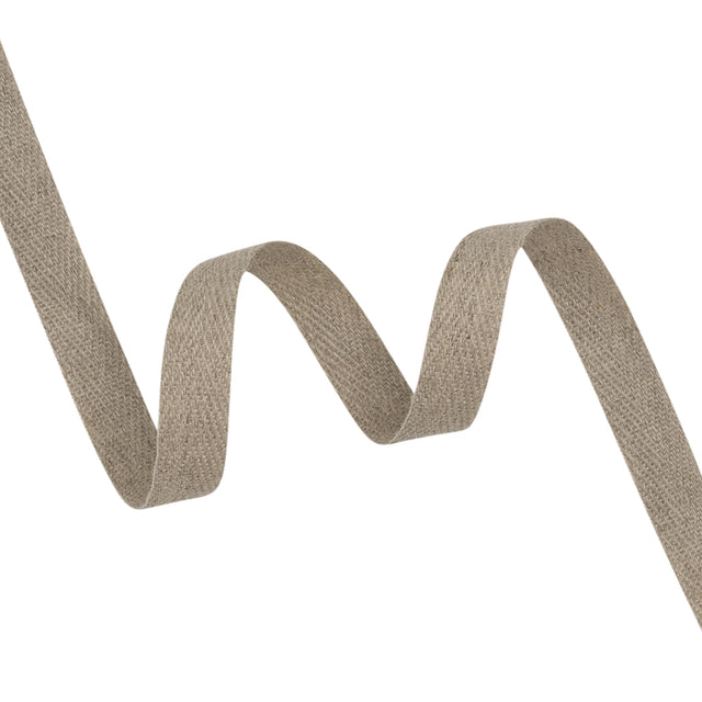 Linen Blend Twill Tape Made in Italy - 15mm - Beige