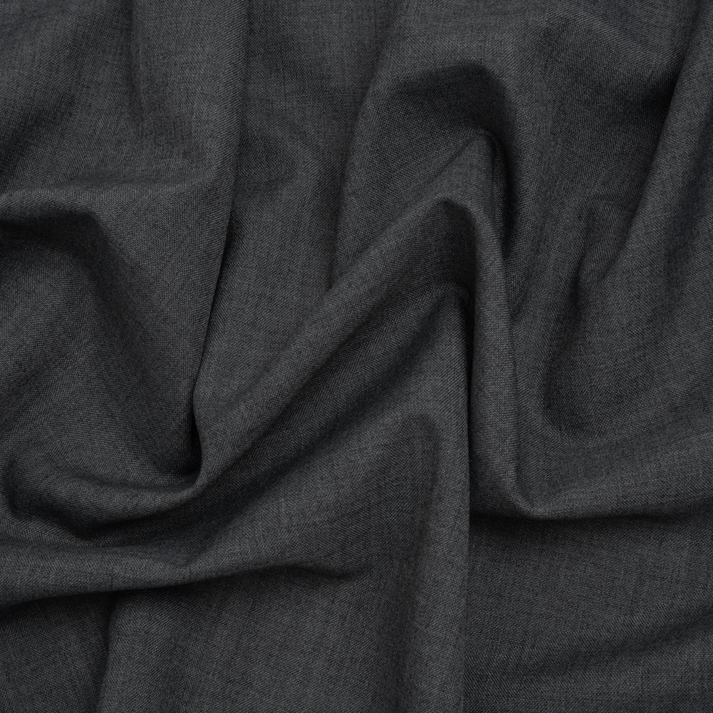Tropical Wool Blend Suiting - Heathered Gray - Deadstock