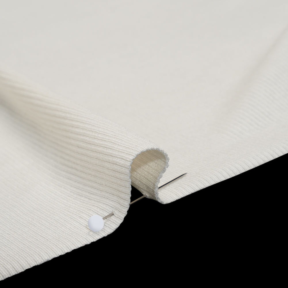 Stretch Rayon 2x2 Rib Knit - Natural - Deadstock