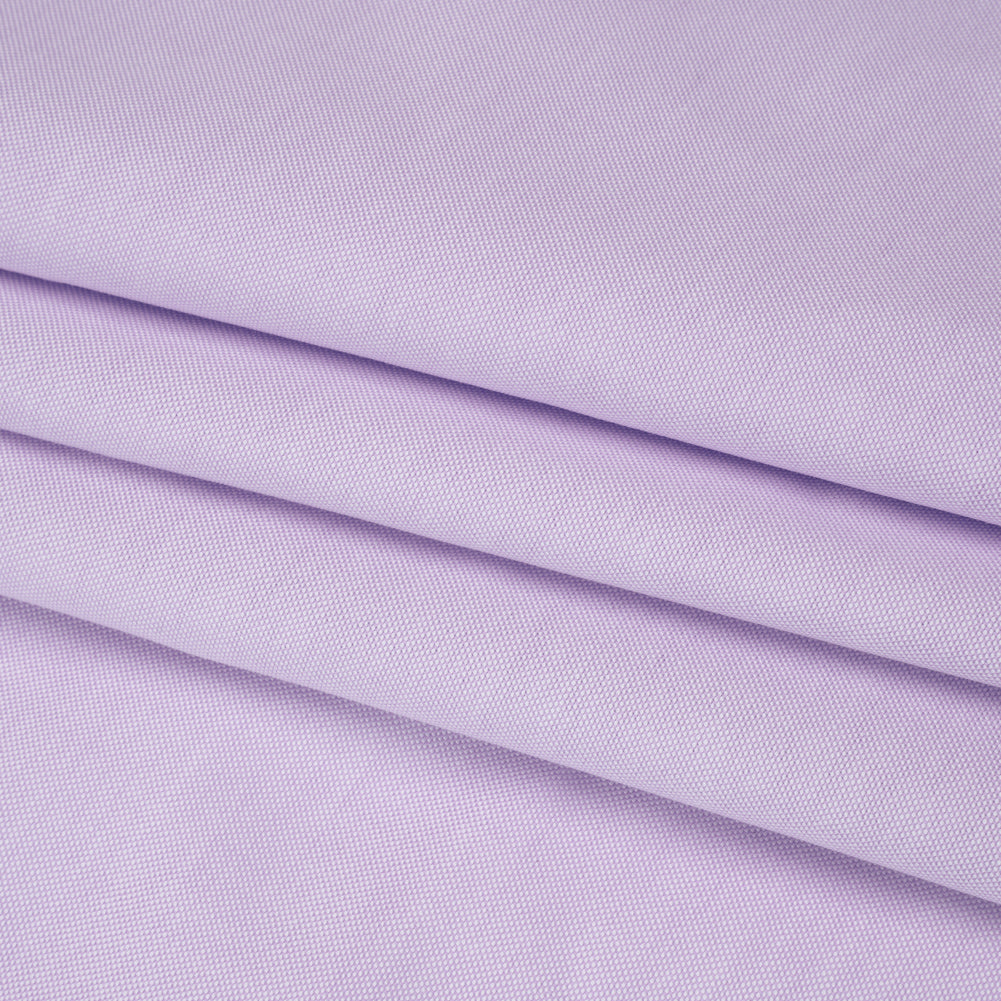 Cotton Oxford Shirting - Light Purple - Designer Deadstock