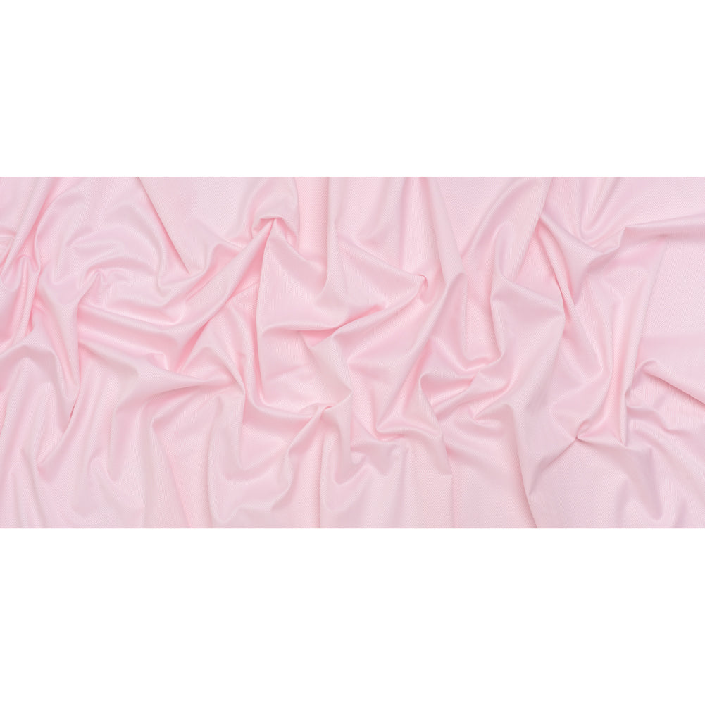 Cotton Twill Shirting - Baby Pink and White Herringbone - Deadstock