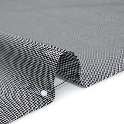Cotton Twill Shirting - Black and White Tiny Houndstooth - Deadstock