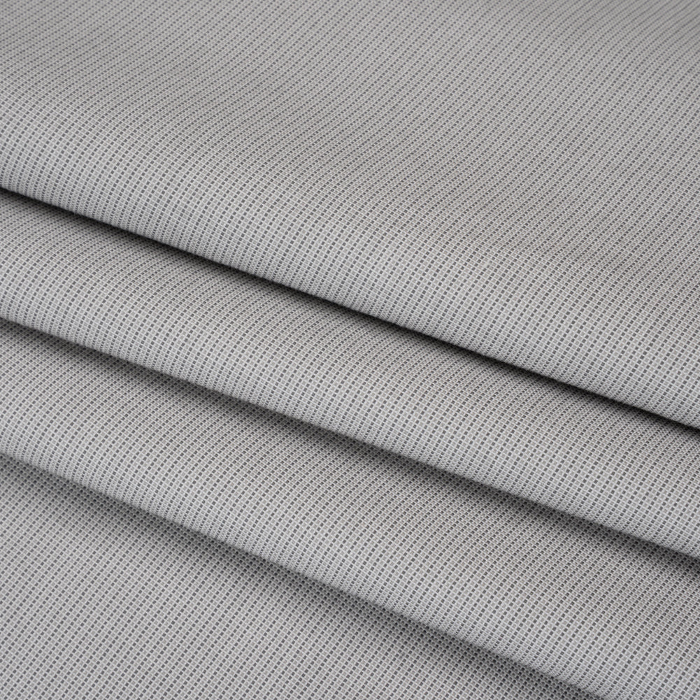 Cotton Oxford Shirting - Gray and White Tiny Checks - Deadstock