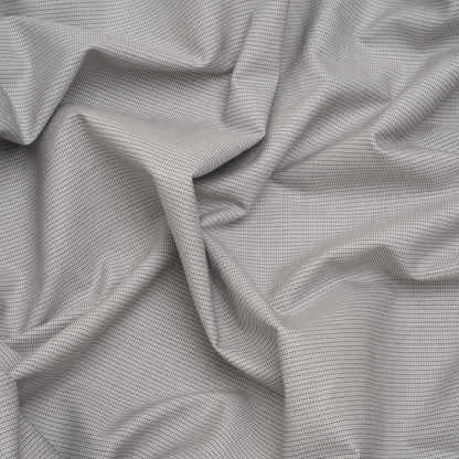 Cotton Oxford Shirting - Gray and White Tiny Checks - Deadstock