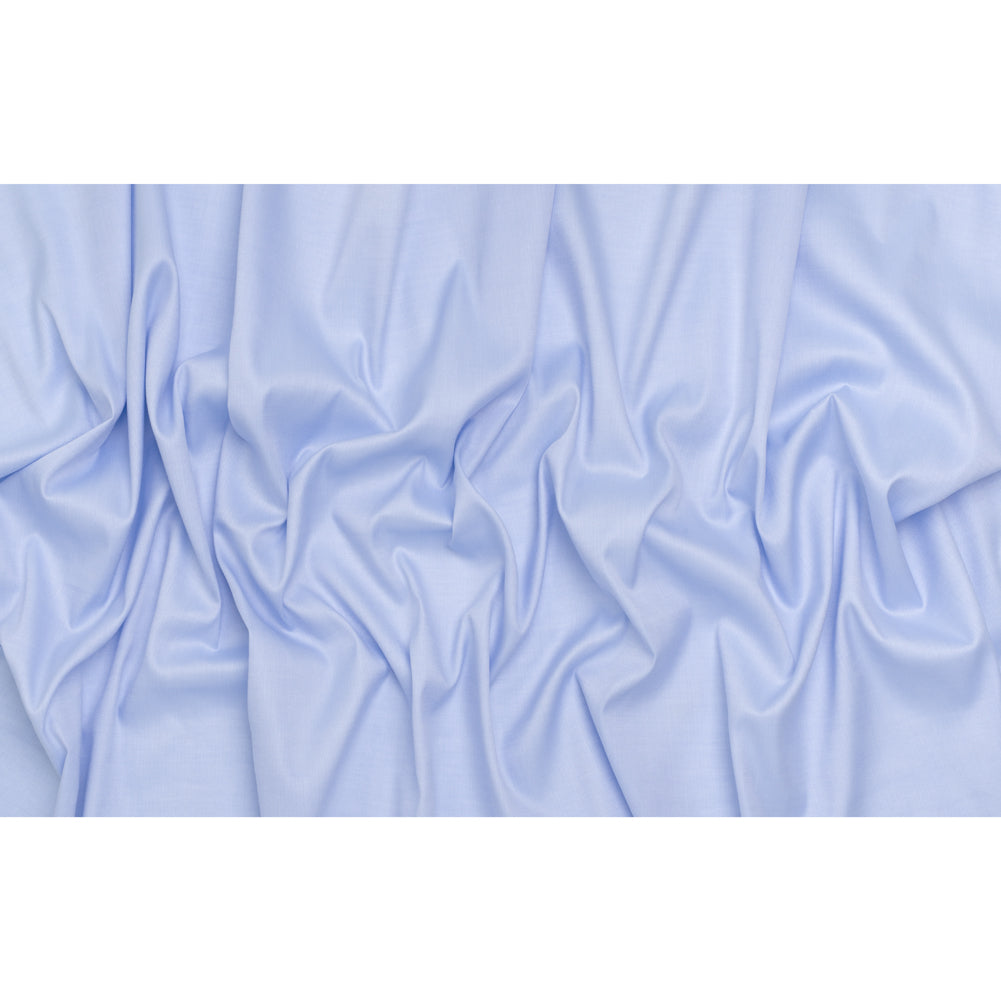 Cotton Twill Shirting - Light Blue and White Narrow Herringbone - Deadstock