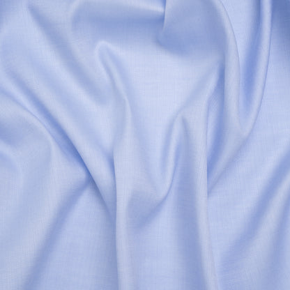 Cotton Twill Shirting - Light Blue and White Narrow Herringbone - Deadstock