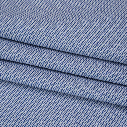 Cotton Oxford Shirting - Bright Blue and White Little Checks - Deadstock