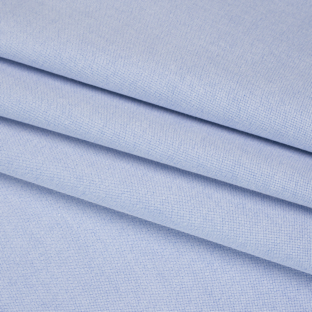 Cotton Oxford Shirting - Bright Blue and White - Deadstock