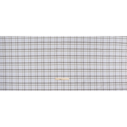Cotton Oxford Shirting - Gray, Pale Blue and White Plaid - Deadstock