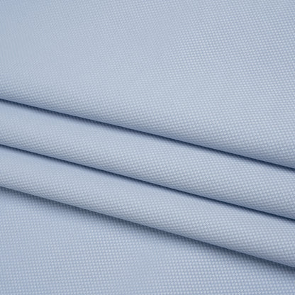 Cotton Dobby Shirting Made in England - Light Blue Tonal Checks - Designer Deadstock
