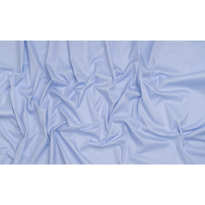Cotton Twill Shirting - Sky Blue and White Herringbone - Designer Deadstock