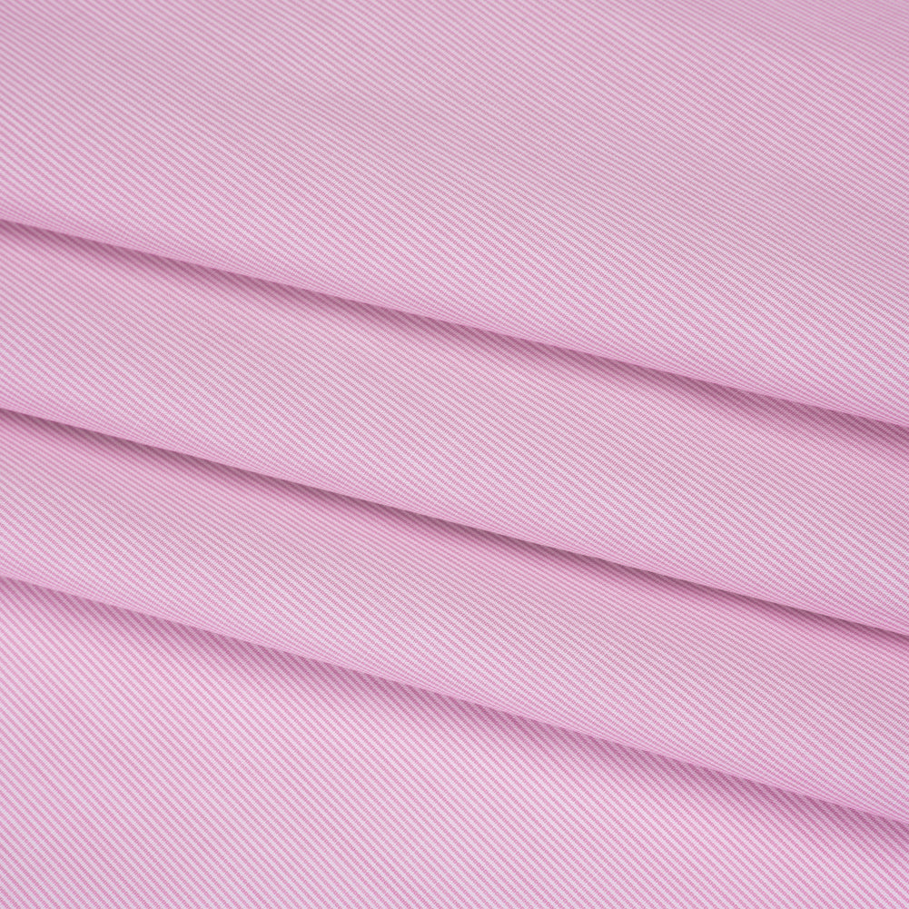 Cotton Poplin Shirting - Orchid Pink Stripes - Deadstock