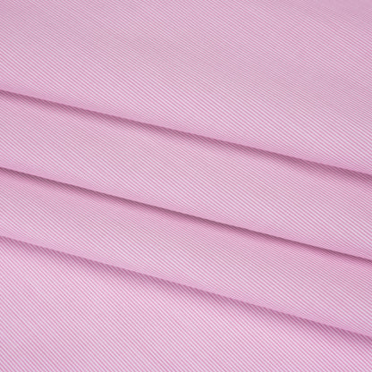 Cotton Poplin Shirting - Orchid Pink Stripes - Deadstock