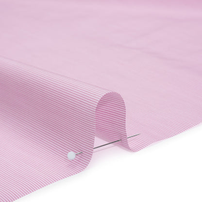 Cotton Poplin Shirting - Orchid Pink Stripes - Deadstock